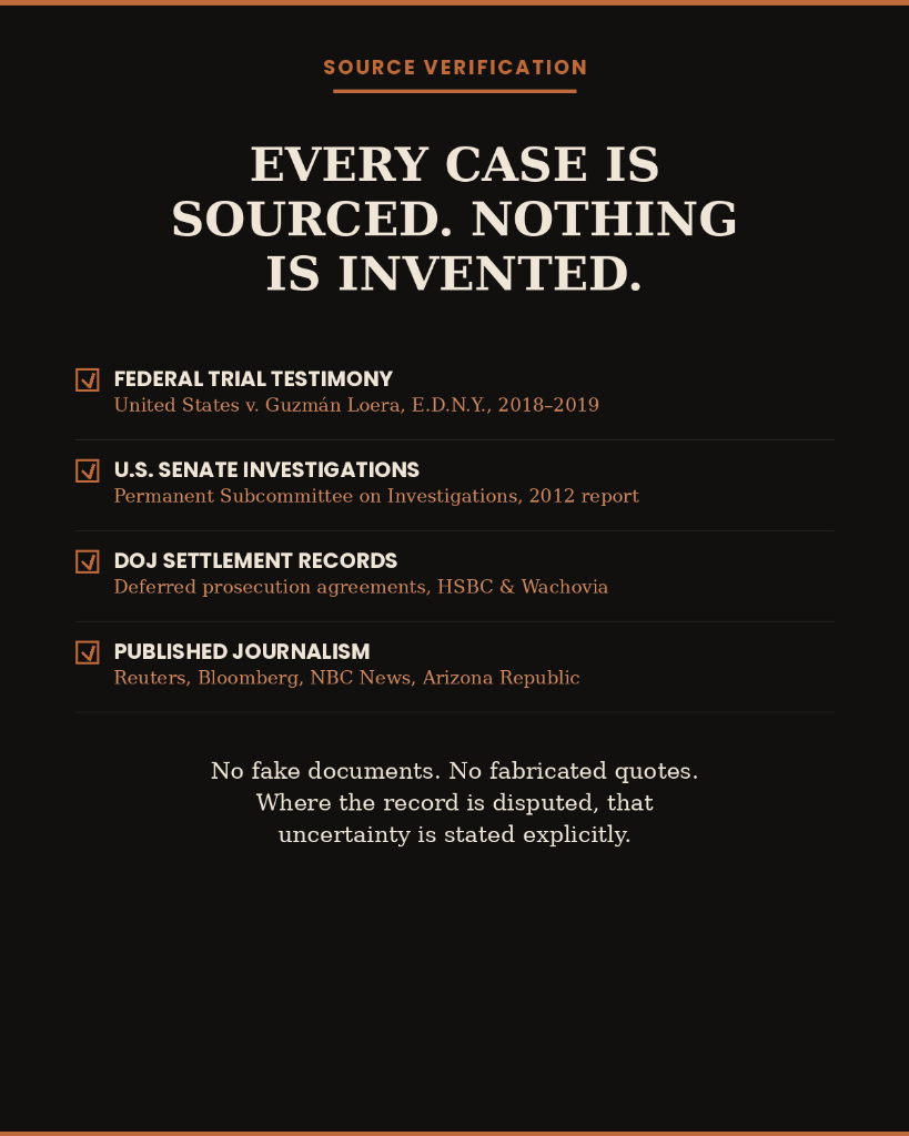 Source Verification — Every case is sourced. Nothing is invented.